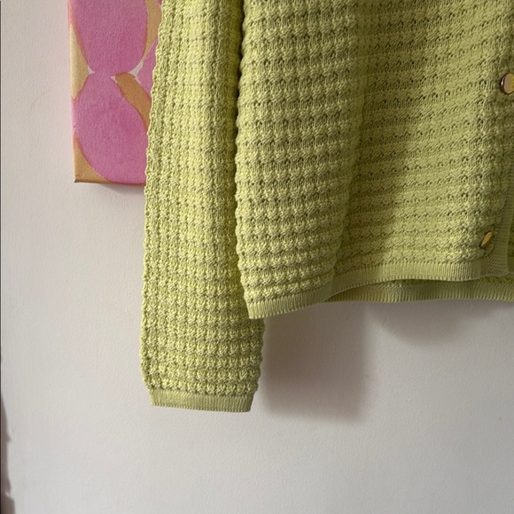 Veronica Beard Green Cardigan Sweater PtP 22” - Picture 2 of 8